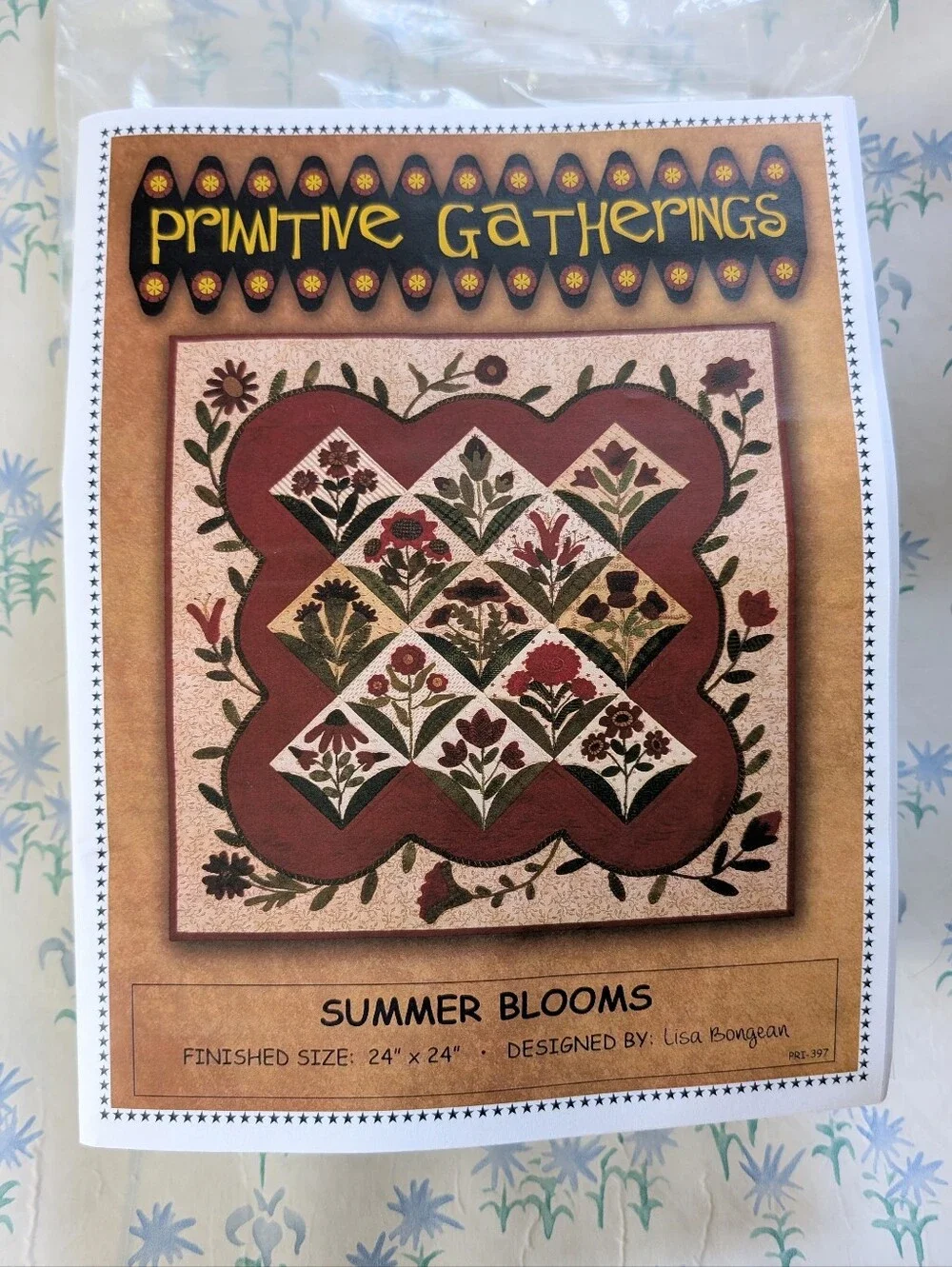 Primitive Gatherings Summer Blooms Quilt Kit NEW Red Wool Floral Farmhouse DIY